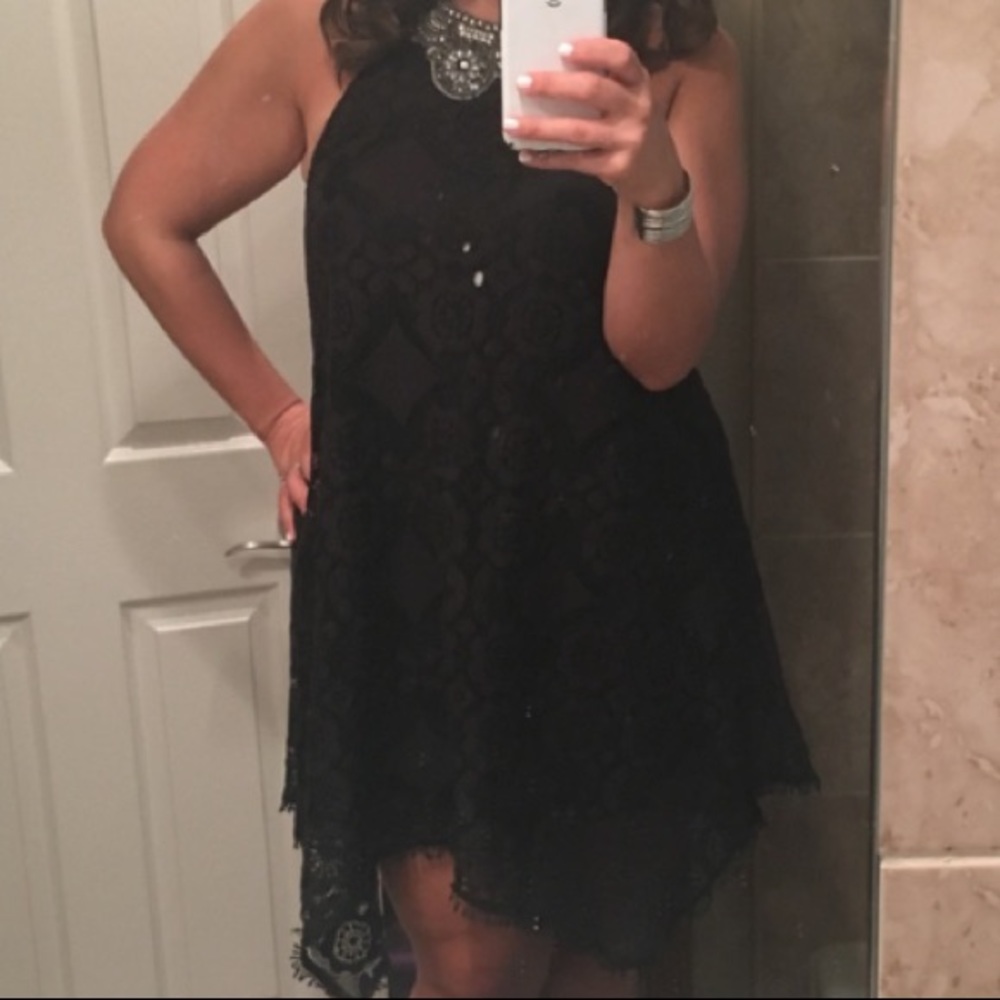 Francesca’s | Lace Sharkbite Hem Razorback Dress